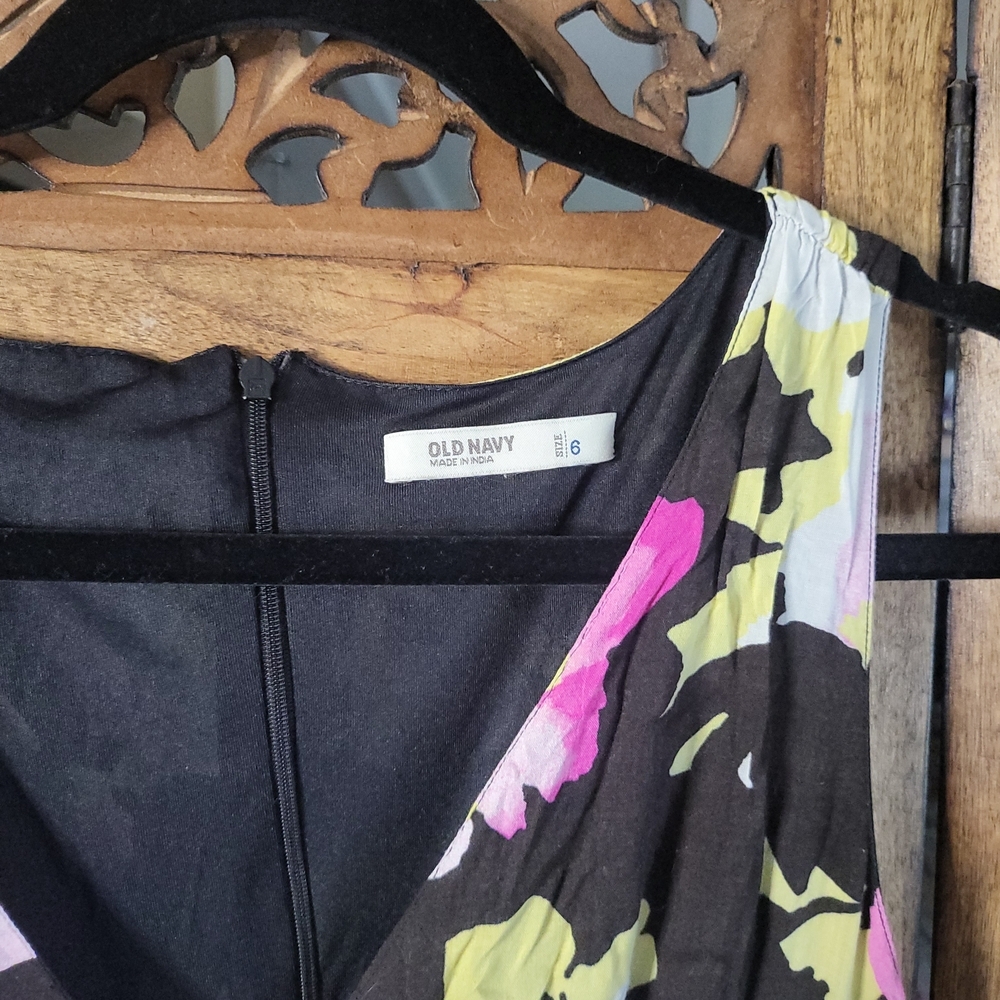 Old Navy Floral Maxi Dress - Pink, Yellow, Black - Picture 2 of 4